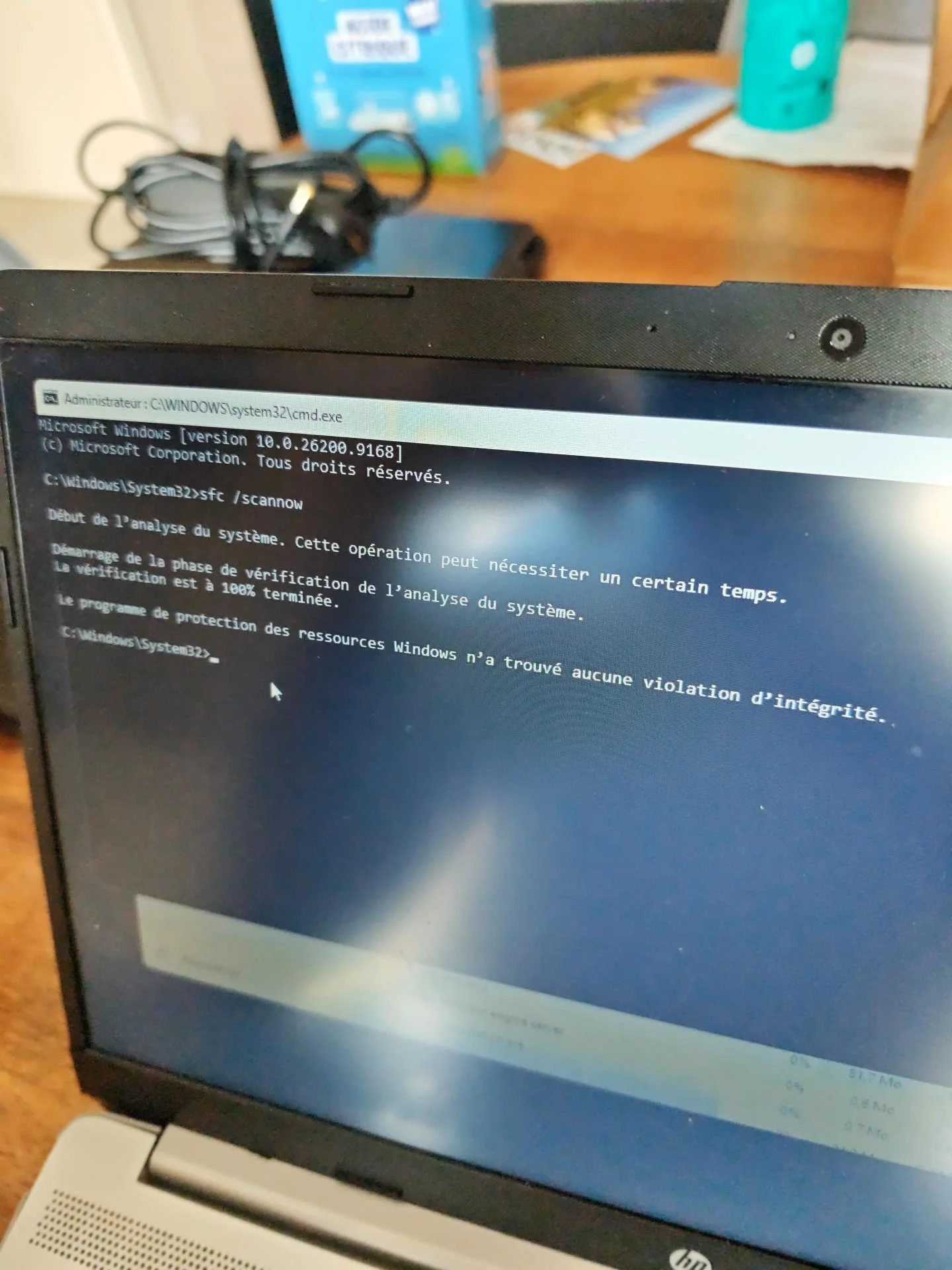 Bureau Windows de nouveau affiché après la réparation