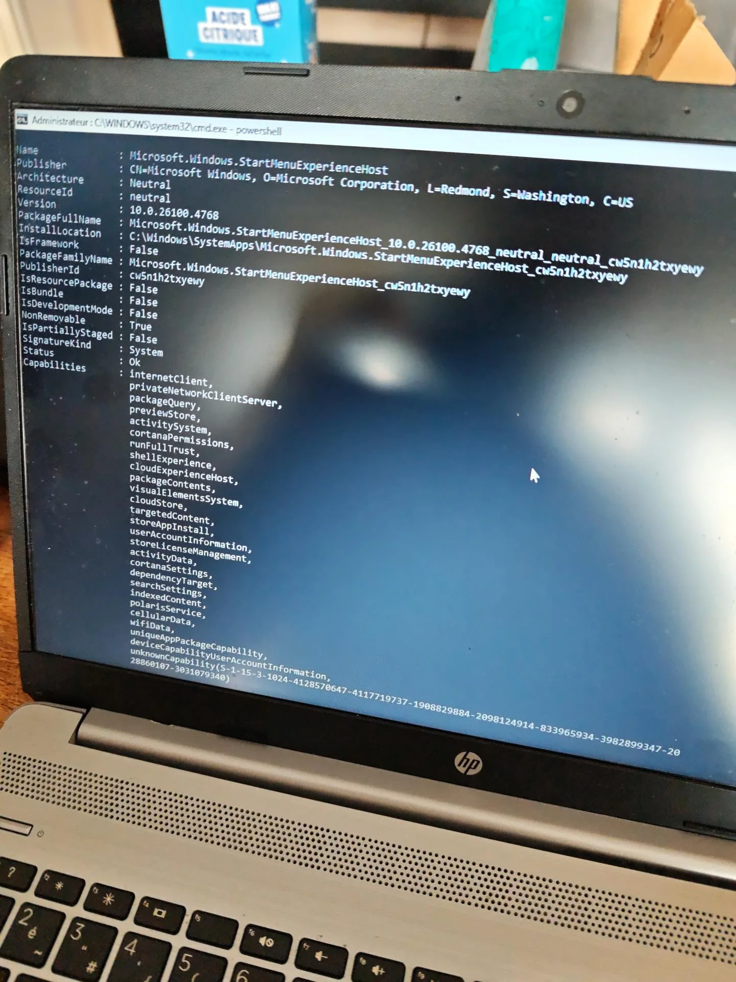 Vérification du composant Windows dans PowerShell